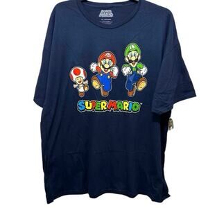 SUPER MARIO T-Shirt Mens Size 3XL Navy Blue Graphic Tee